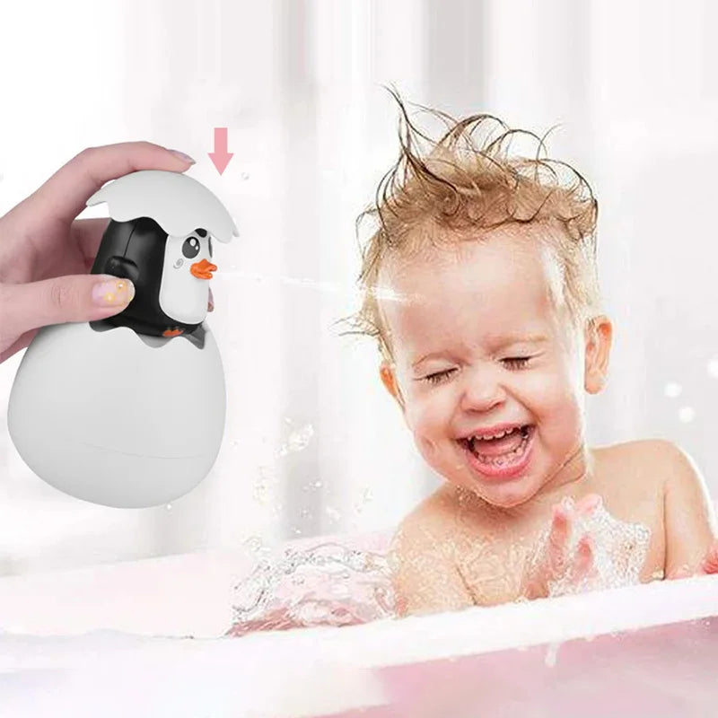Cute Duck and Penguin Water Spray Bathing Toy for Kids - Fun Sprinkler and Shower Accessory for Bath Time and Swimming Gifts