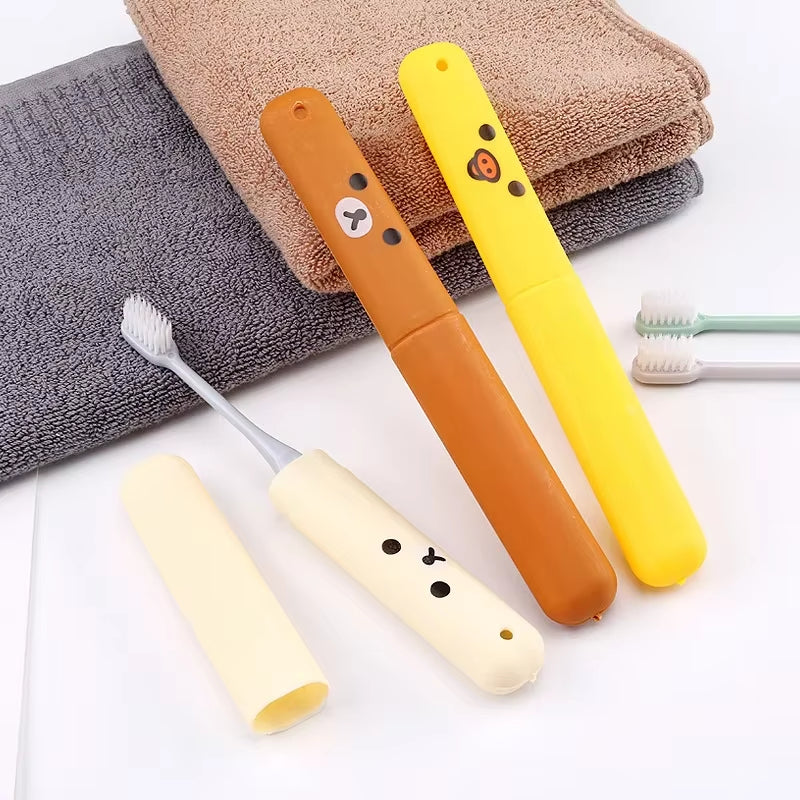 Travel Portable Toothbrush Box Toothbrush Storage Box Cute Cartoon Easy Bear Toothbrush Set Toilet Toothbrush Set